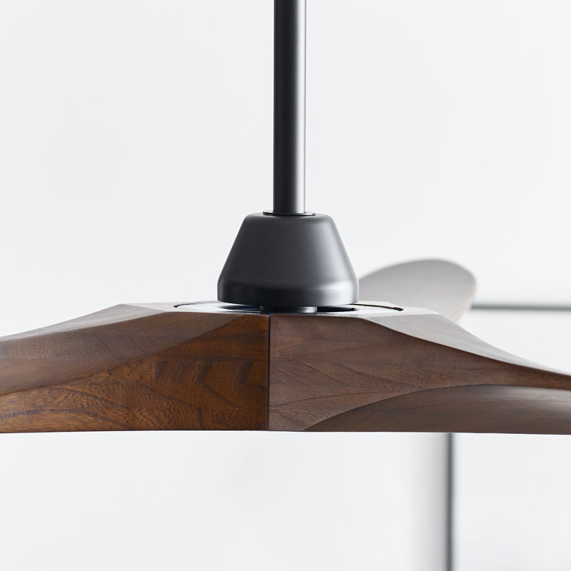 Maverick Downrod Ceiling Fan, Matte Black with Dark Walnut Blades, 70 inches