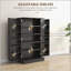 Armoire de rangement pour garde-manger autoportante avec 12 tablettes de porte, portes doubles et tablettes réglables pour une organisation et un attrait esthétiques améliorés-1403813069