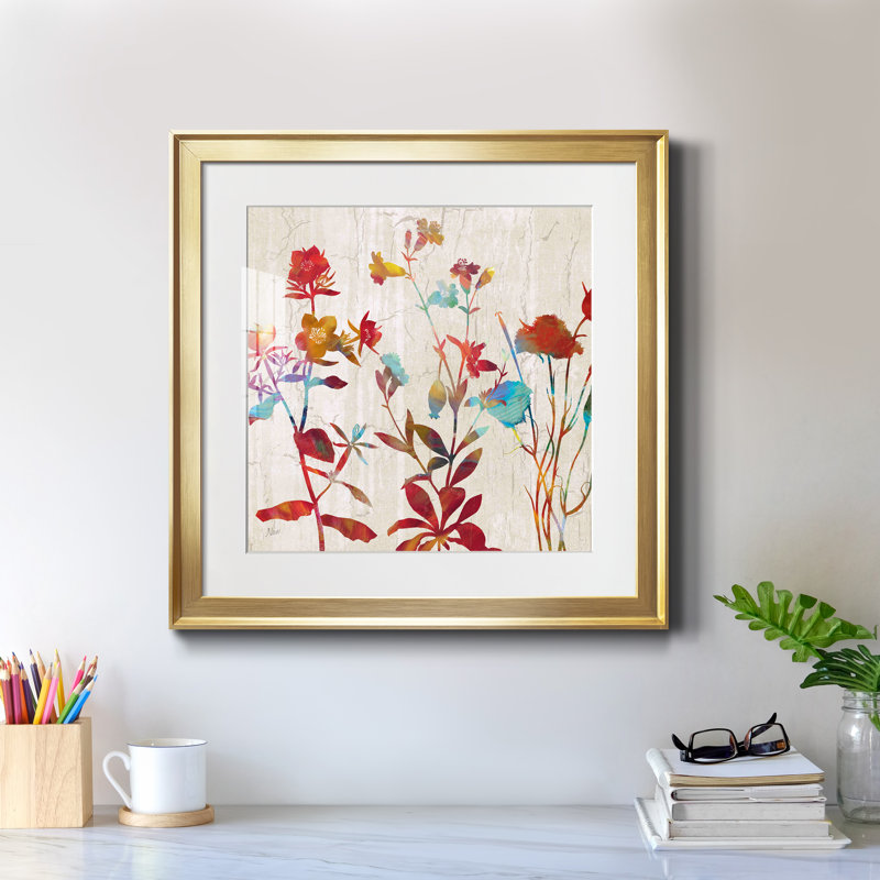Rainbow Wildflowers I - Cadre photo, reproduction d'art sur papier, H 30,5 po x l 30,5 po x P 1,5 po, Cadre doré