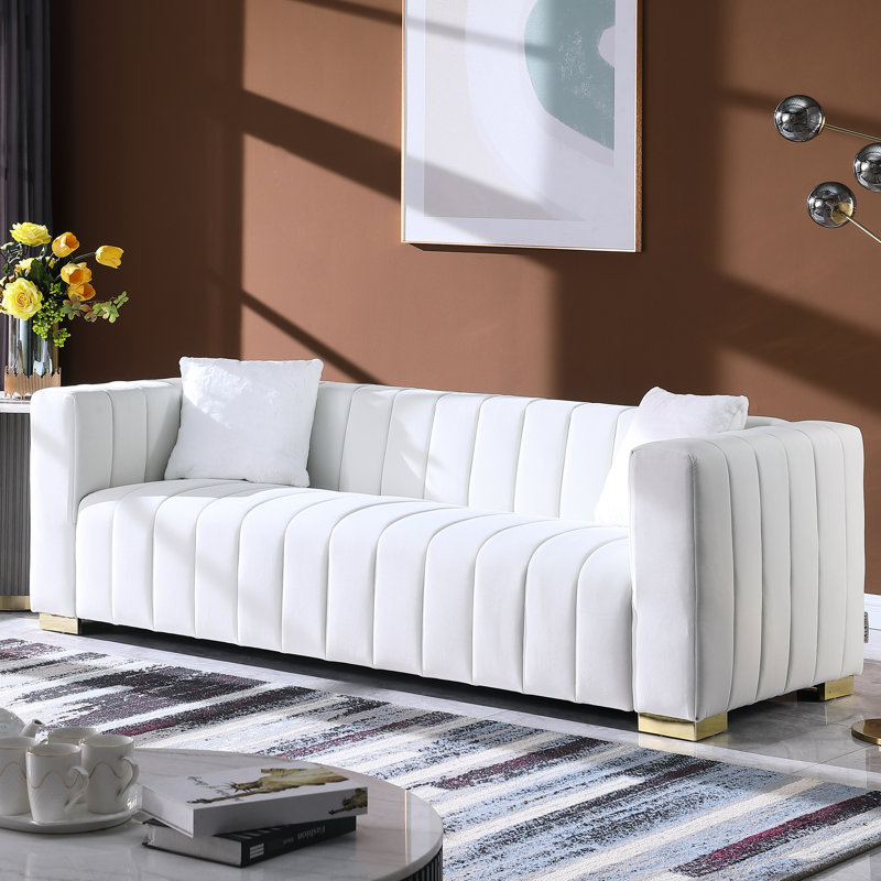 White Velvet 3 With Relaxed Multi Density Seating Quality Elegance