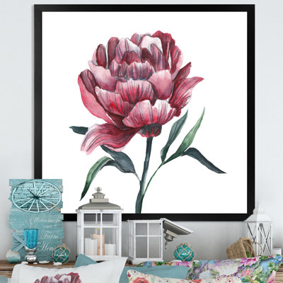 Fleur de pivoine rouge rétro