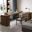 Bureau en forme de L en bois de noyer clair 62,99 po avec 6 tiroirs-108830327-108830330