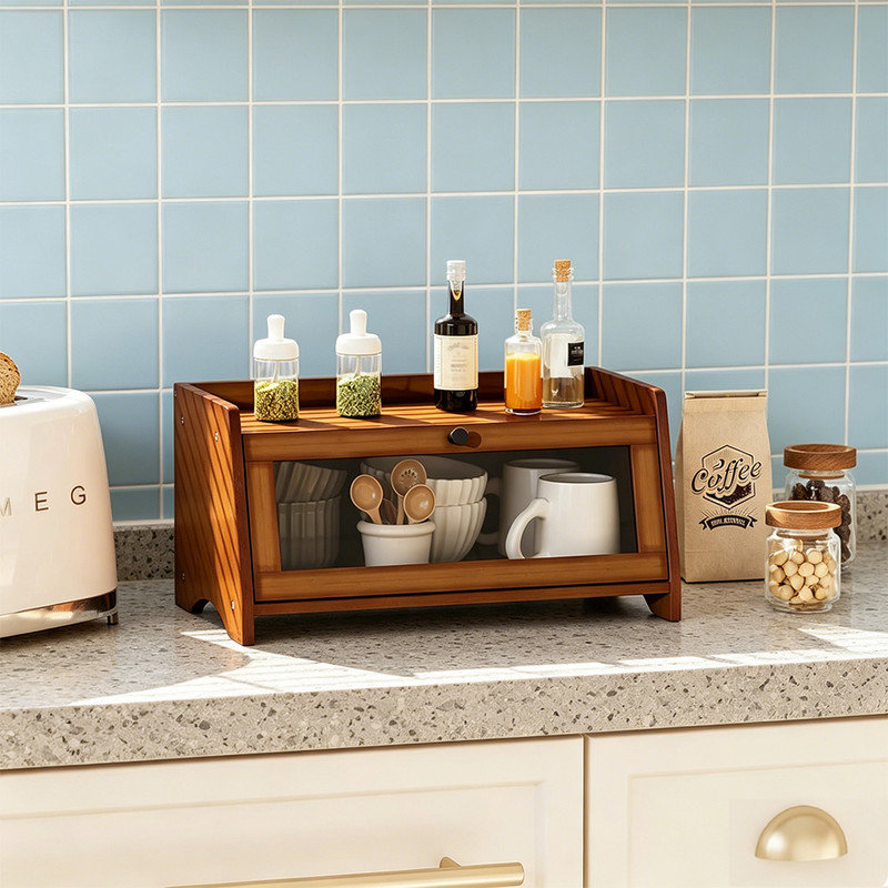 Boîte à pain en bois Rustic Brown