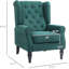 Chaise d'appoint foncé avec dossier haut. Siège épais rembourré et à usage domestique par Wingback. Fins décoratives rembourrées