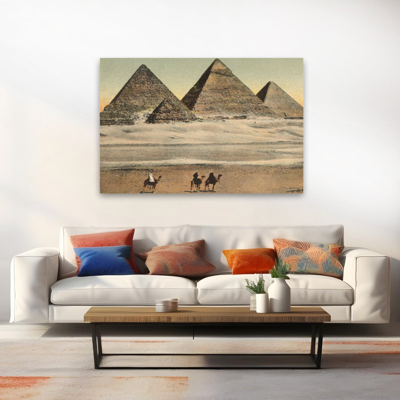 «Cairo Pyramids Crop» - Art d'aventure avec des animaux âgés, H 40 po x l 60 po