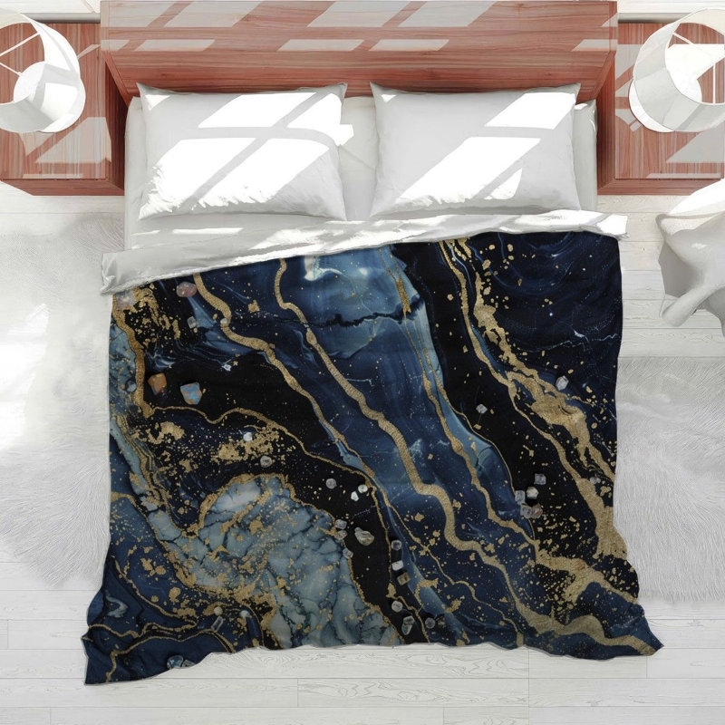 Marble Modern Cotton Blend Comforter, Queen Comforter
