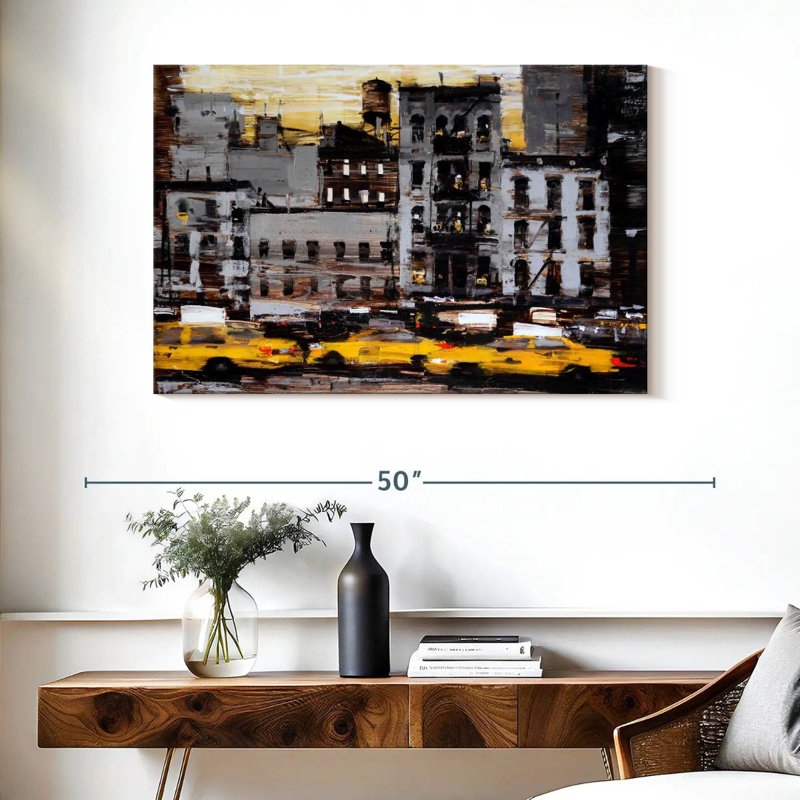 Sireci Yellow Cabs, 26" H x 39" W