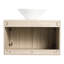Meuble-lavabo mural moderne 30 po avec lavabo en chêne blanc et céramique