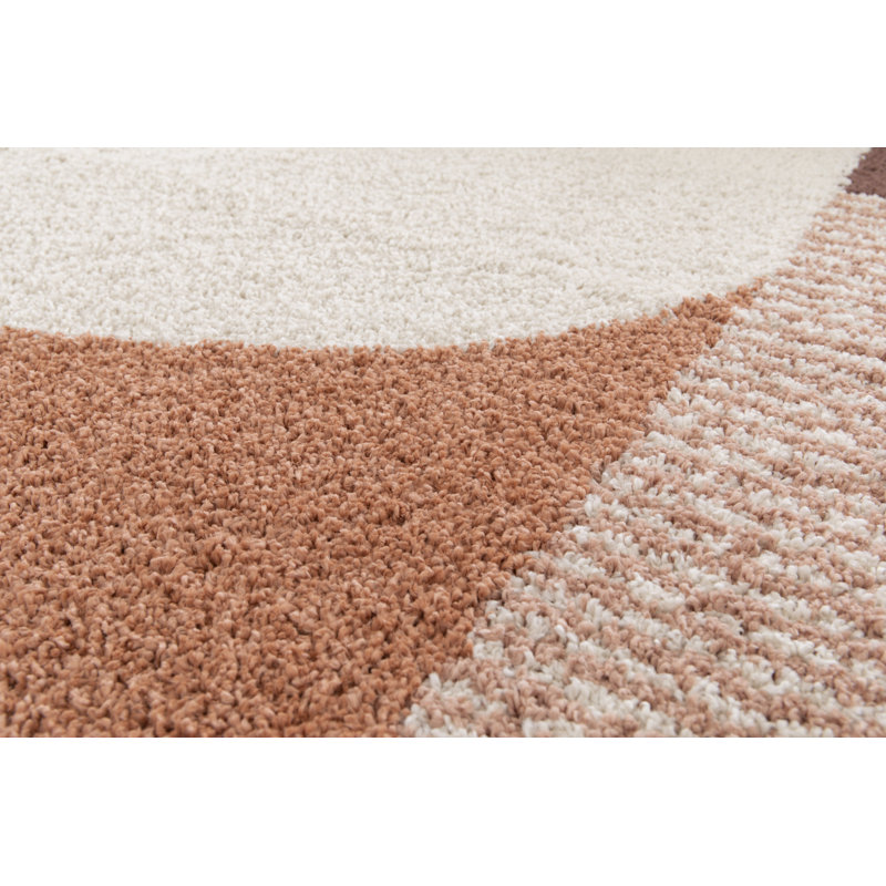 Geometric Shapes Shag Area Rug, Rectangle 200 x 290 cm