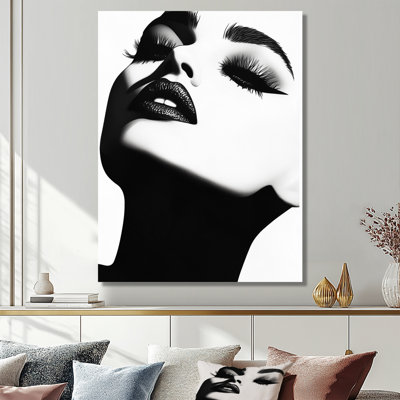 Monochromes Glam Muse II - art mural noir Glam