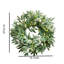 2Pack couronnes d'eucalyptus pour la porte d'entrée grandes couronnes artificielles pour Windows Home Wall Farmhouse porche avant décor baies blanches couronne de verdure pour le printemps et l'été 2Pcs