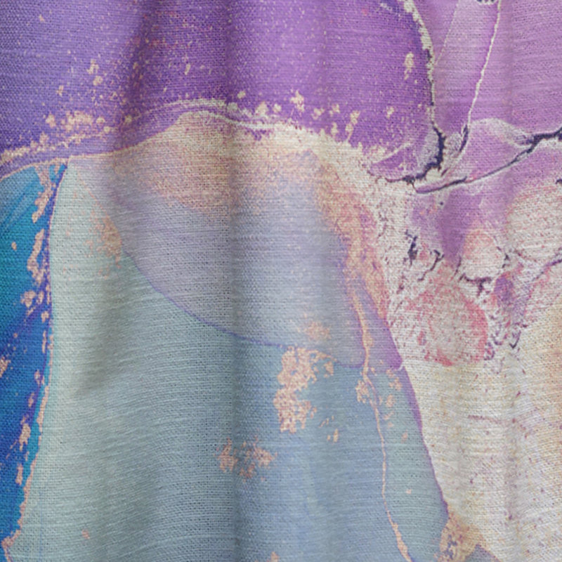 Abstract Semi-Sheer Thermal Rod Pocket Single Curtain Panel, 52" W x 120" L