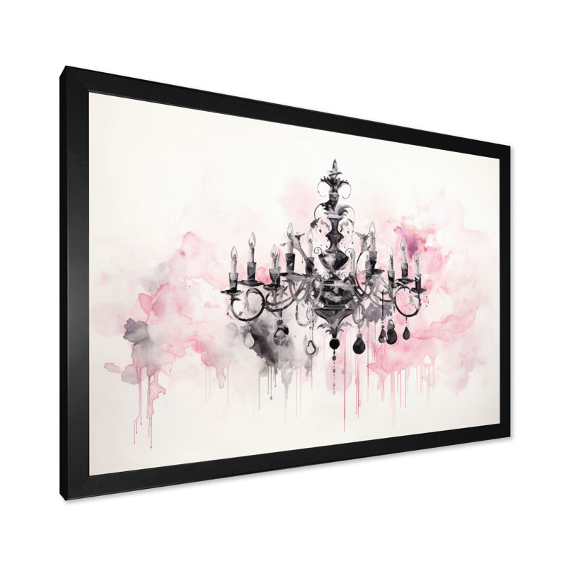 Lustre Sumi Zen VII - reproduction sur toile, H 16 po x l 32 po x P 1 po, Cadre photo noir