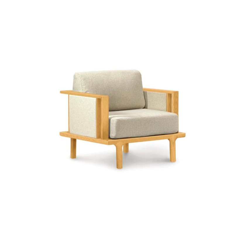 Sierra Armchair, Natural Cherry, Wooly Light Smoke Polyester