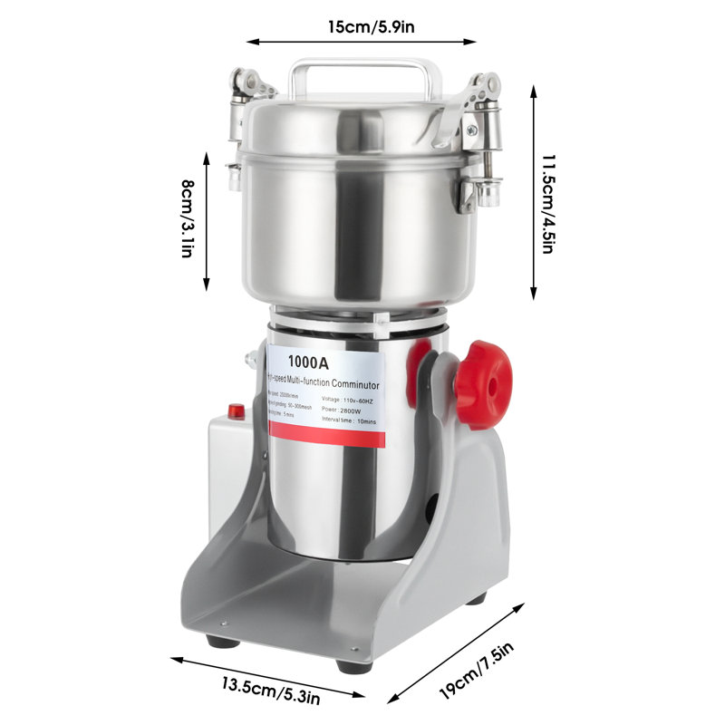 3600W Stainless Steel Electric Grain Mill Machine With Timing Function