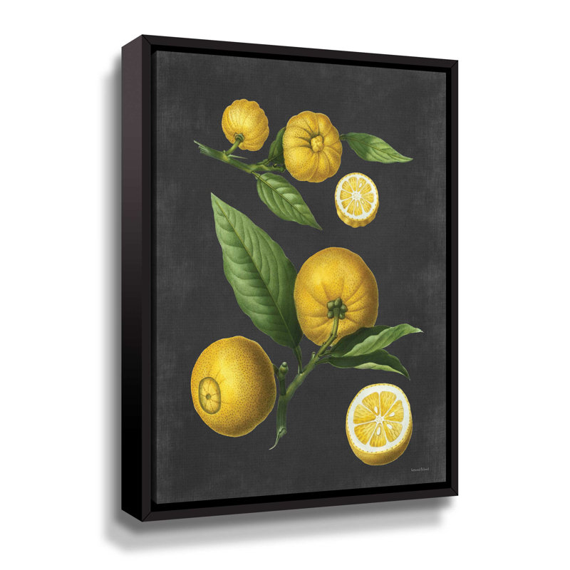 Citron citron - Peinture sur toile, Cadre noir, H 10 po x l 8 po x P 2 po