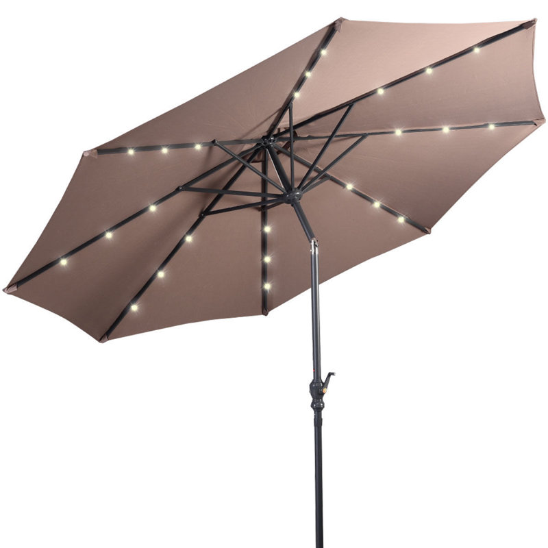 Parasol Ari Market, Brun clair, 96" H x 108" W x 108" D, Manivelle