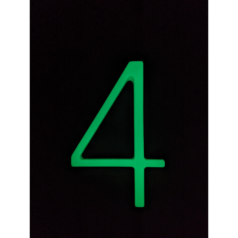 Numéro de maison à fixation en surface 6 po H, Vert, 4