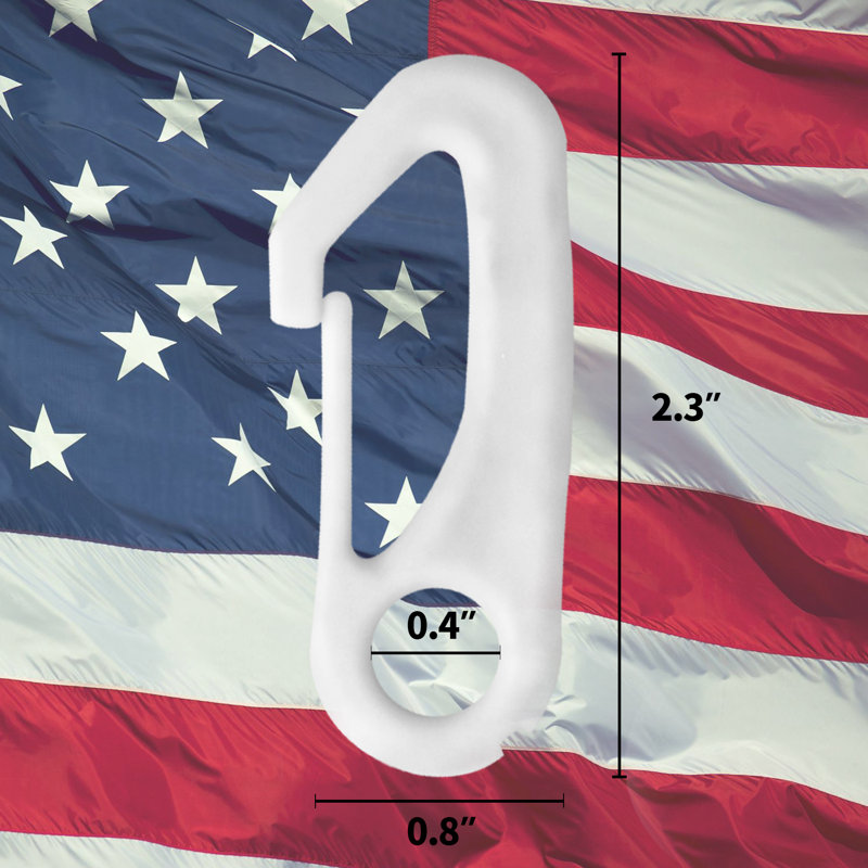 Heavy Duty Flagpole Snap Hook Clips - Flag Pole Attachment Accessory - Attach Flag Grommets to Halyard Rope