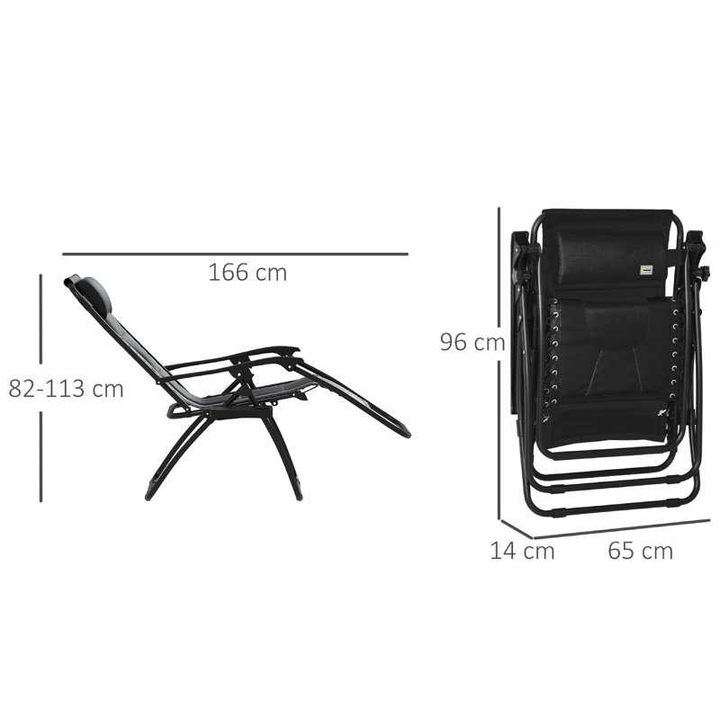Outdoor Lounge Chair, Black
