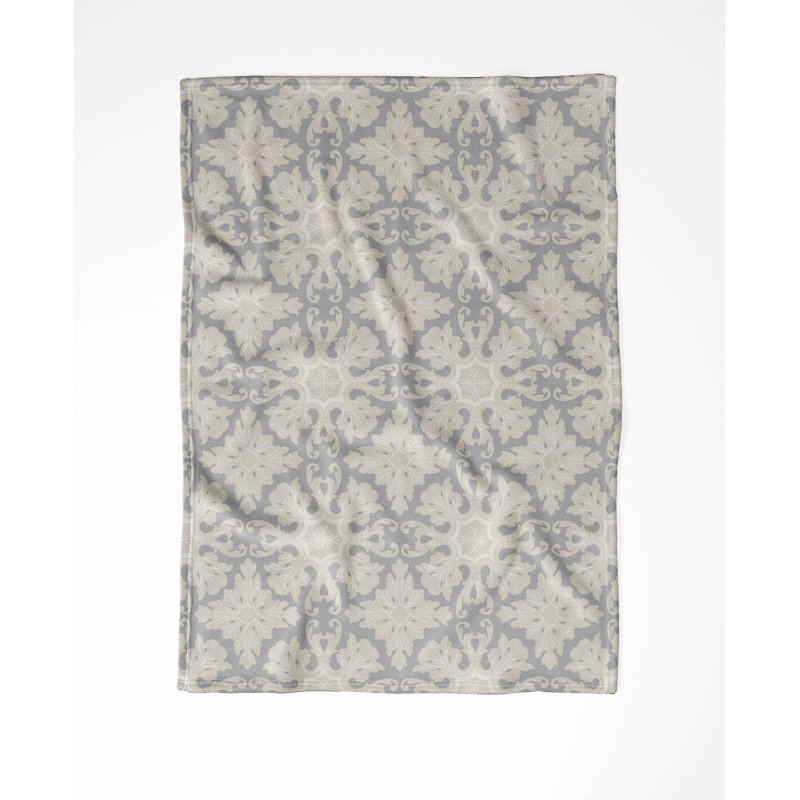 Couverture en velours de velours de damas, L 80 po x l 60 po, Gris