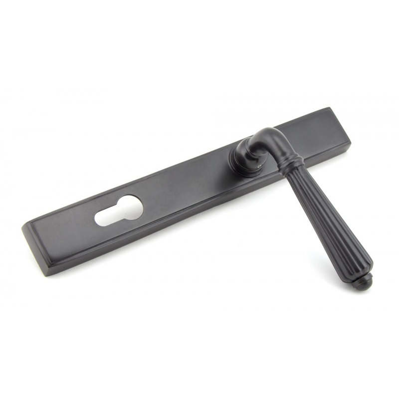 Hinton Lock Door Handle Kit, Aged Bronze