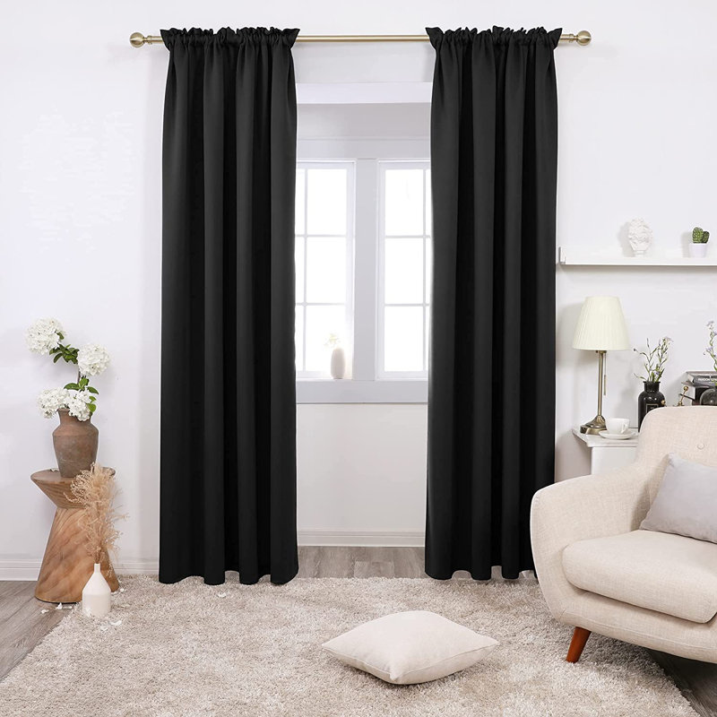 Peniste Room Darkening Curtain Pair, Khaki, 52" W x 45" L