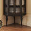 Armoire de coin noire en bois massif