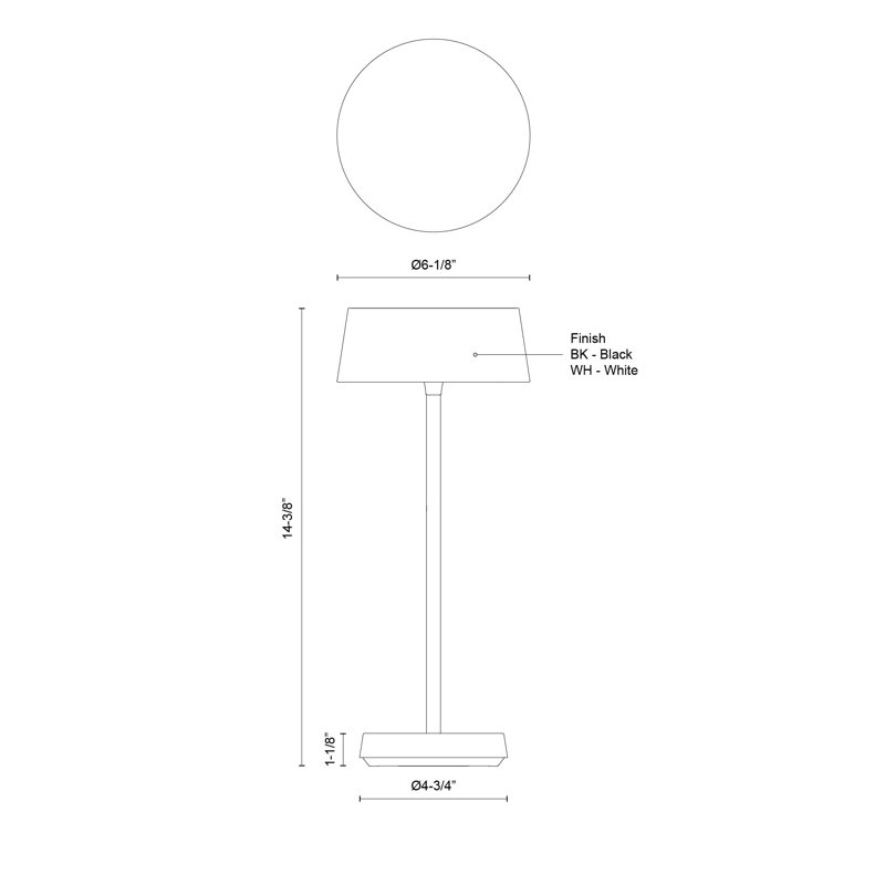 Tindra LED Standard Table Lamp, White