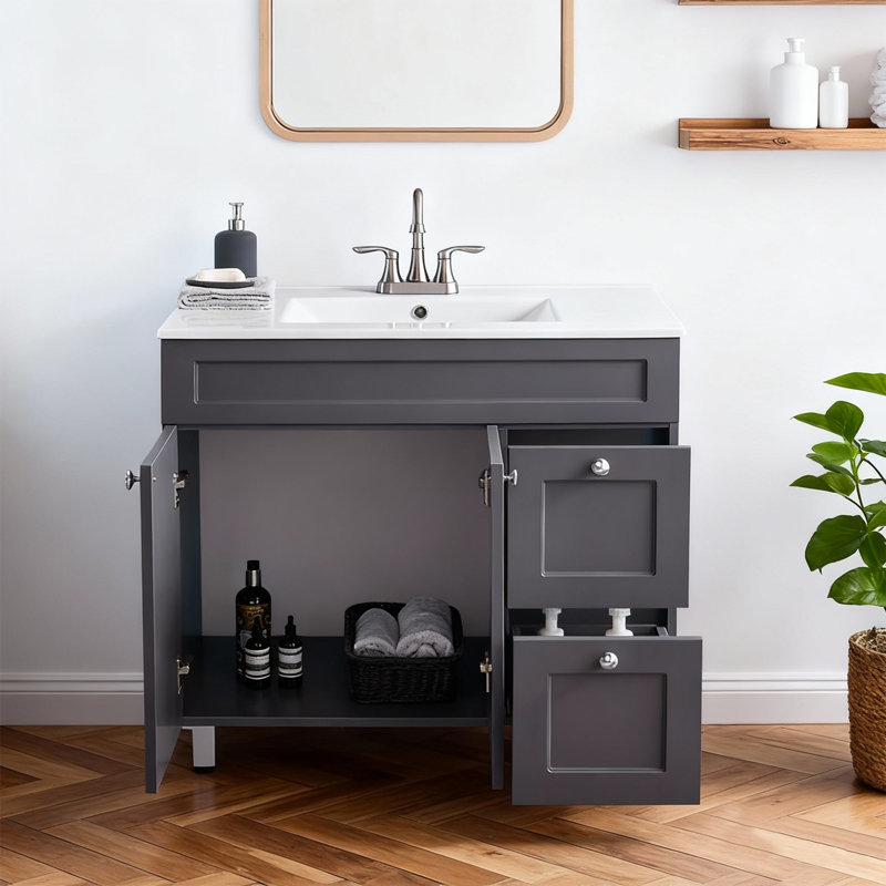 Ensemble de meuble-lavabo simple 36 po gris