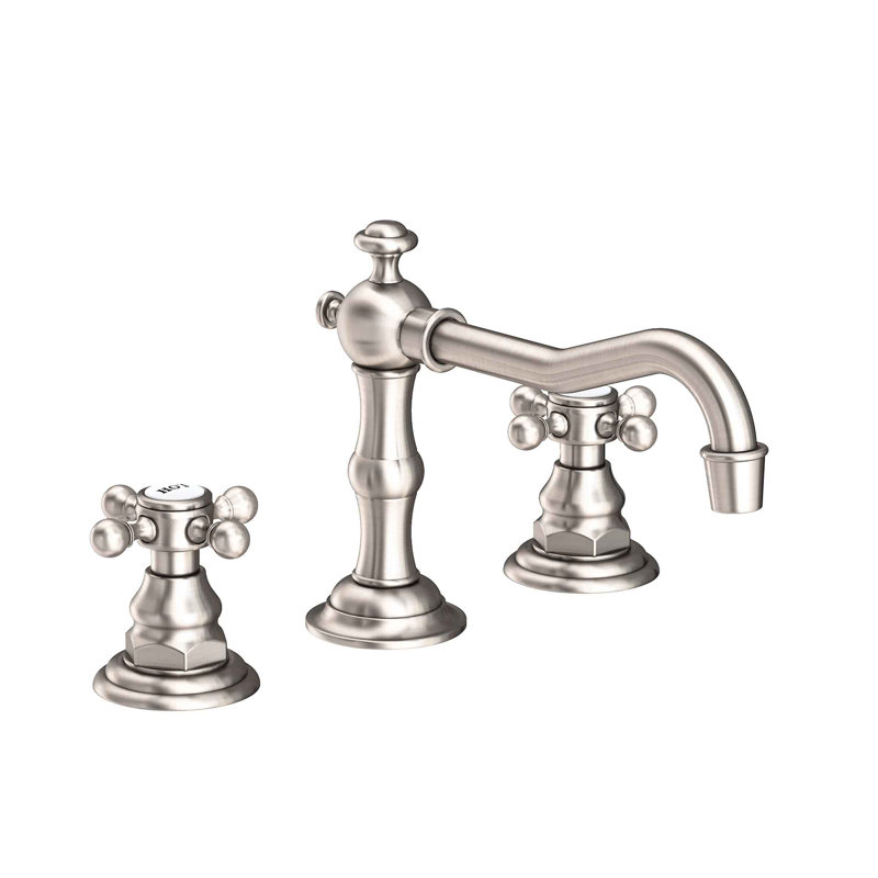 Chesterfield Widespread Bathroom Faucet with Drain Assembly, Satin Nickel (PVD)