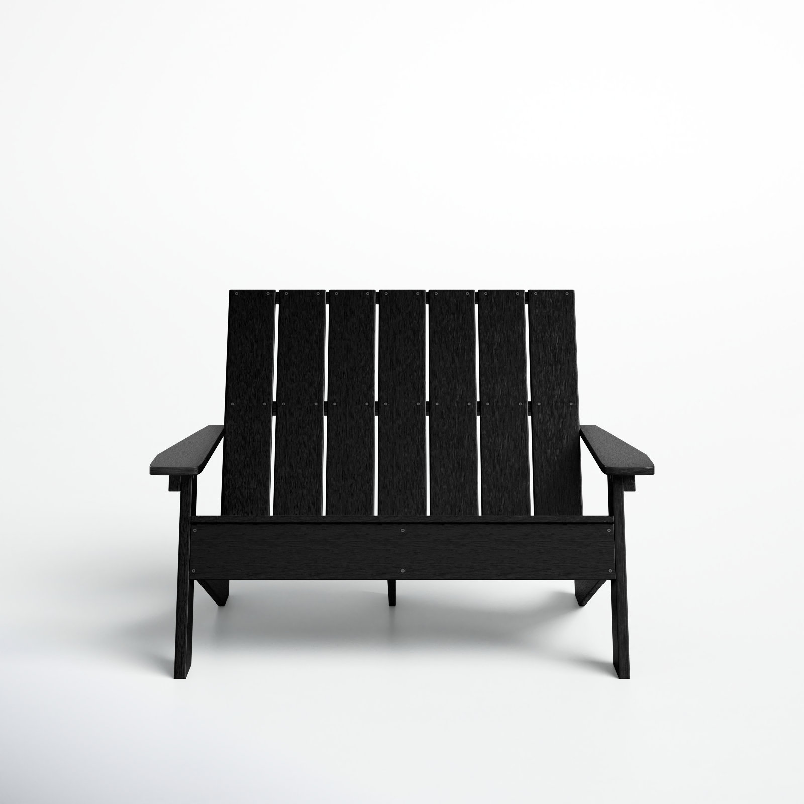 Byrnes Recycled Plastic Double Adirondack Loveseat, Black