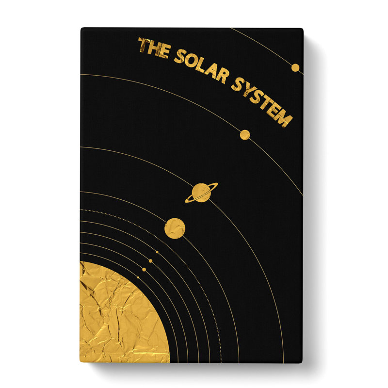 The Solar System In Gold - Wrapped Canvas, 60cm H x 40cm W x 3cm D