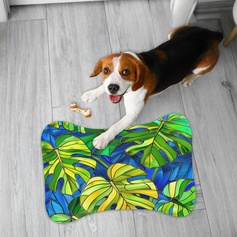 Tapis mosaïque 1 pièce Mosaic Monstera, Petit (14 po)