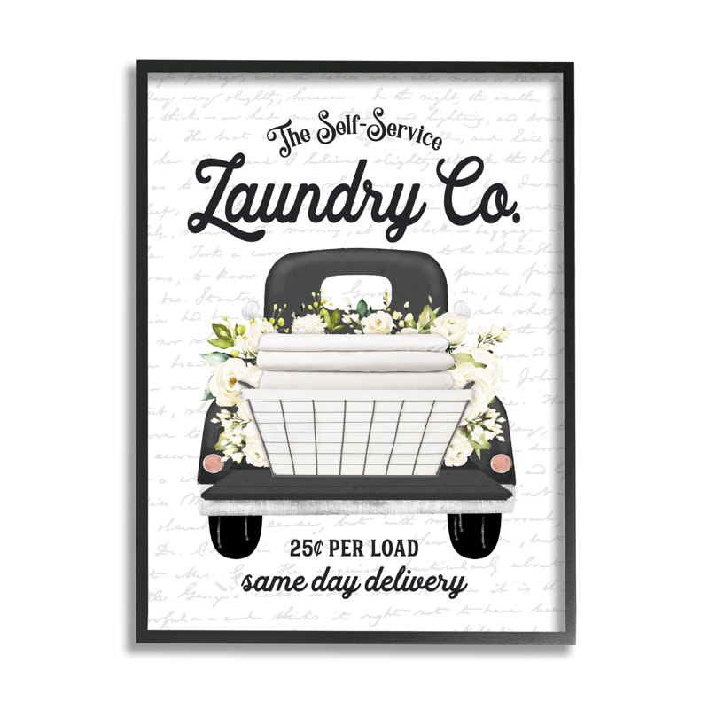 Blanchisserie Laundry Co., Giclée encadrée noir minuit, L 11 po x H 14 po