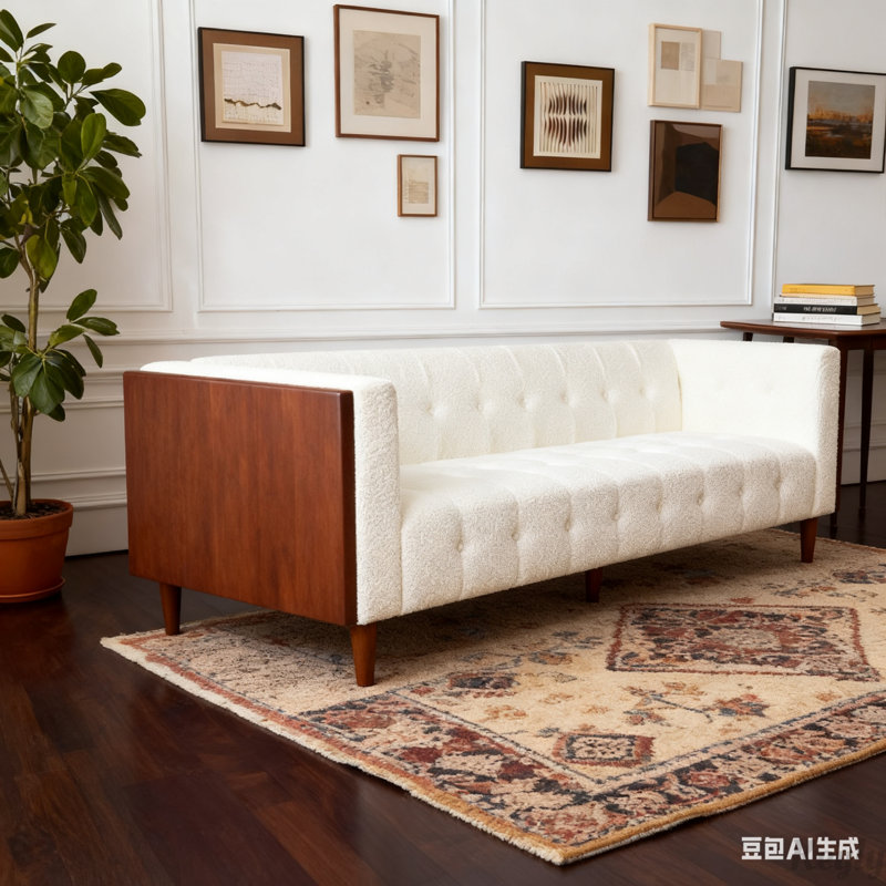 3-Seater Sofa, Beige Boucle