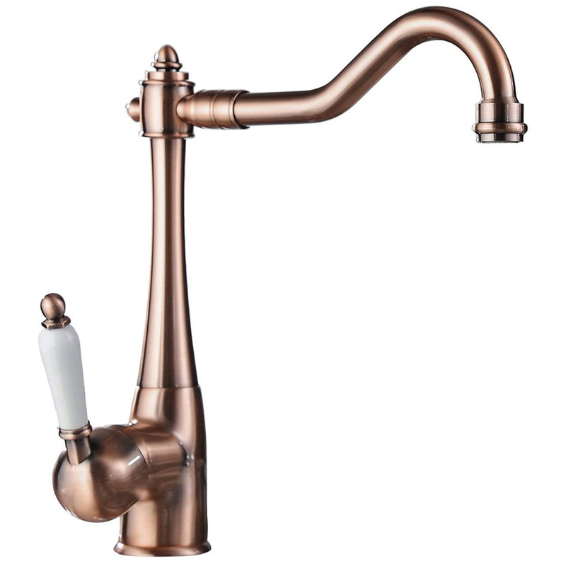Traditional Single-Handle Standard Kitchen Faucet, Antique Copper