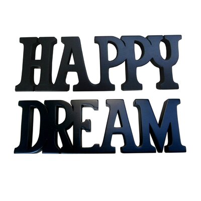 D-Art Collection, Inc. Happy and Dream Wall DÃ©cor -  DA-WD02-BLK