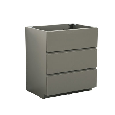 Armoire de plancher grise pour salle de bain sans lavabo - 3 tiroirs, élégant et intelligent, rangement maximum, lisse et silencieux, tiroir ergonomique,