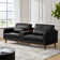 Plina 89"Wide Mid-Century Modern Genuine Leather Sofa with Multifunctional Storage Box