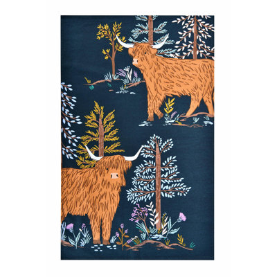Connie the Cow Cotton Floral Tea Towel Kitchen Towel