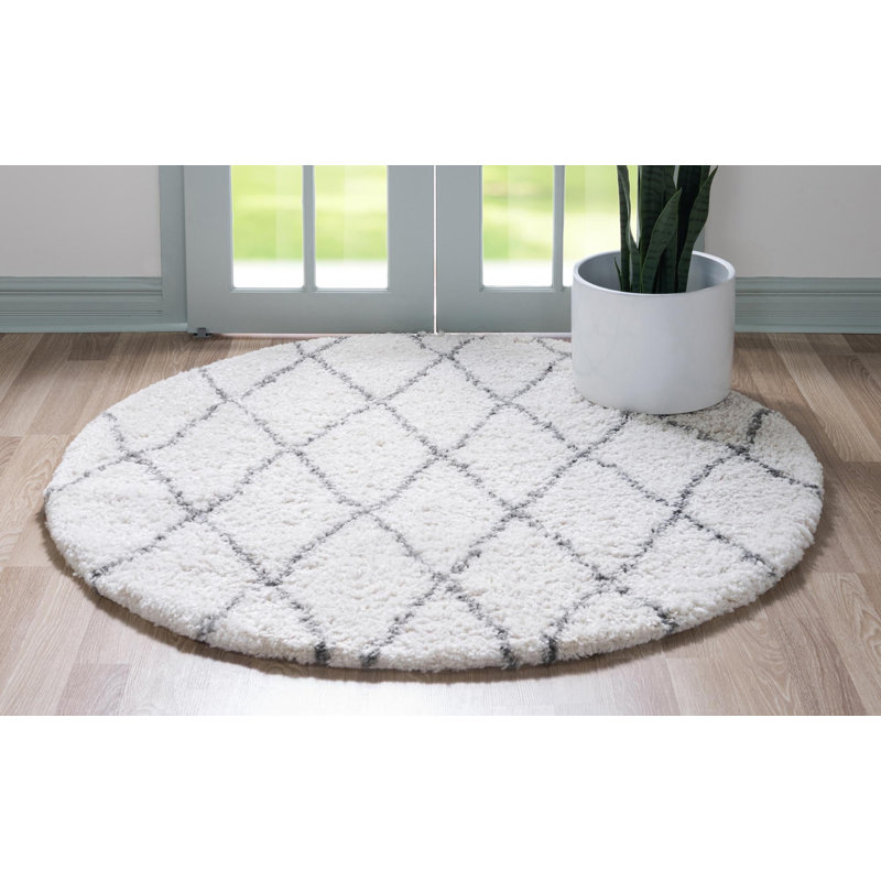 Geometric Indoor Rug, Round 9'10"