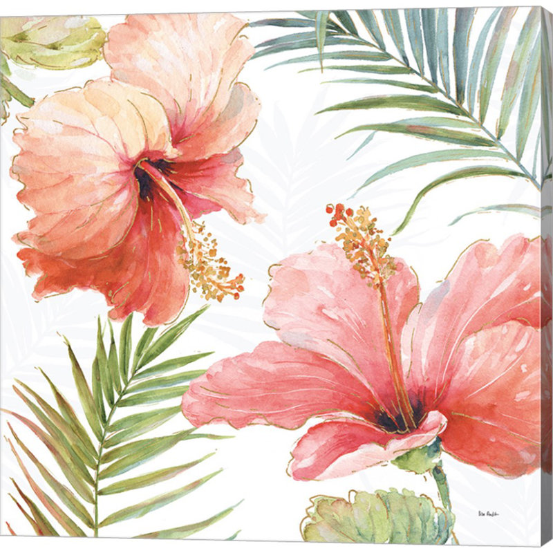 «Tropical Blush II» par Lisa Audit - impression sur toile tendue, H 24 po x l 24 po x P 1,5 po