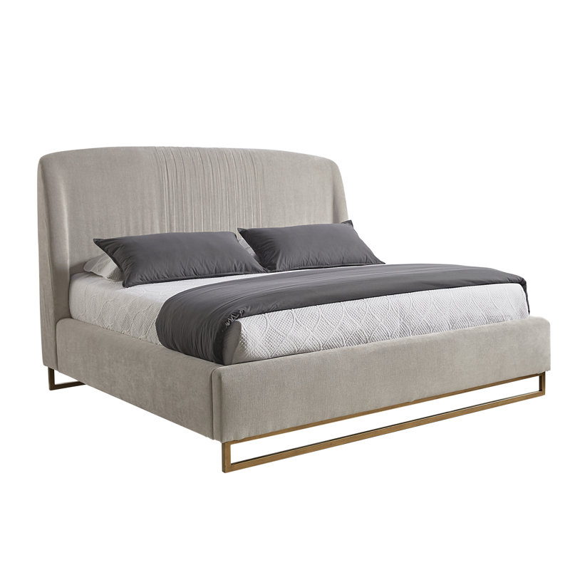 Adelhard Upholstered Bed, King, Grey