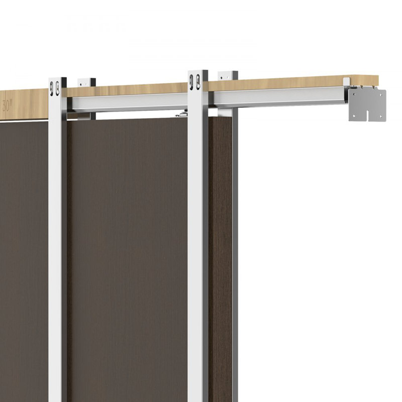Ensemble de cadre pour porte coulissante à galandage, conçu pour les portes de 61 à 76 cm de large et 203 cm de hauteur, avec mécanisme de fermeture amortie bidirectionnel, coulissement fluide et silencieux, installation facile, acier galvanisé de qualité supérieure