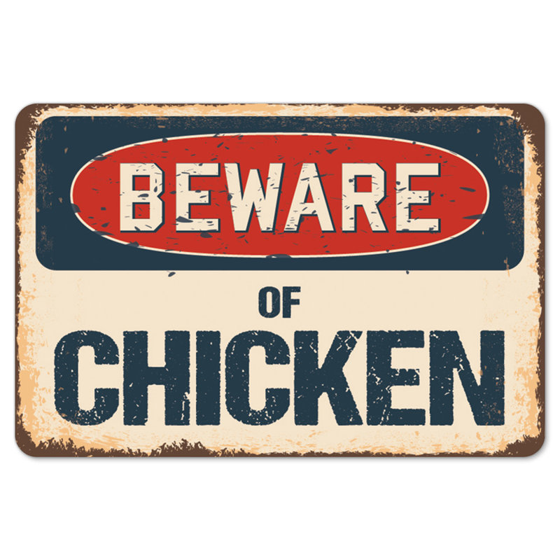 Beware of Chicken Wall Decor