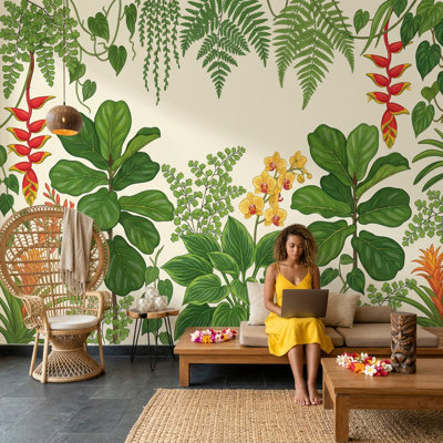 Papier peint botanique tropical