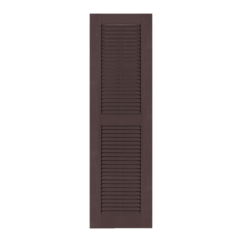 Volet à persiennes sur mesure avec dessus droit, Brun Sienna, 14.5", 84"