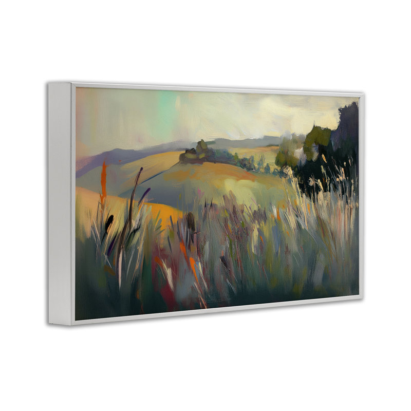 Giclée encadrée Tranquil Plains, conception d'Elara Yasna, H 16 po x l 24 po, Estampe numérique encadrée blanc bord de mer