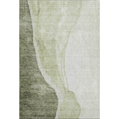 Premium Machine Washable Prisco Olive Rug